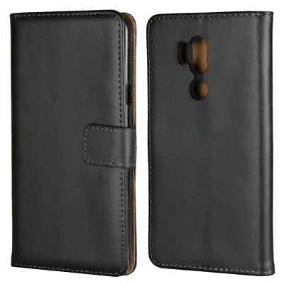 $24.95 • Buy For LG G7 G6 G5 G4 G3 V20 V30 V40 Black Genuine Leather Wallet Card Case Cover