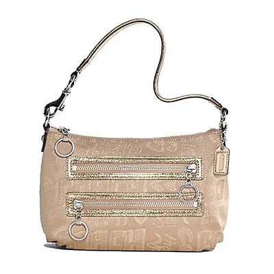 $79.95 • Buy NWT COACH Poppy Storypatch Top Handle Pouch 44088 - Gold - Brand New!!
