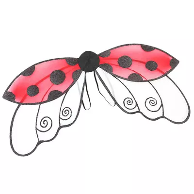  Silk Screen Ladybug Wings Child Fairy Dress Halloween Costume • £10.55