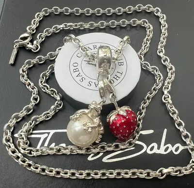 Massive Thomas Sabo Kette & Carrier & Frosch Perle Charm & Erdbeere 🍓 Charm  • $418.80