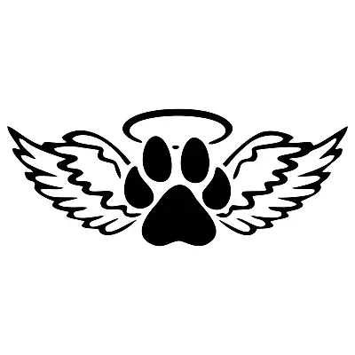 Dog Paw Angel Wings Decal Stickers Animal Memorial Car Window Wall 22 Variations • $13.17