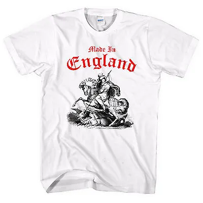 Made In England St George Slaying Dragon T SHIRT Day Festival Party Top English • £13.95