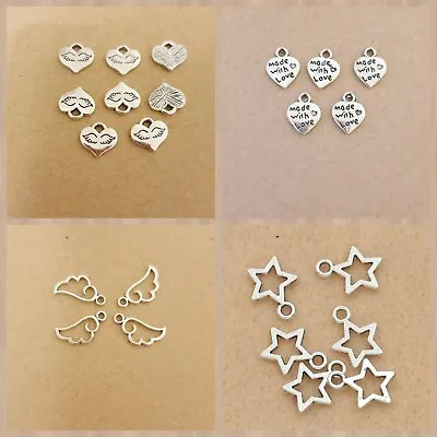  10 Psc Antique Silver Tibetan Charms Pendants Jewelry Card Making Crafts • £3.04