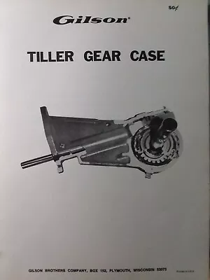 Gilson Montgomery Ward Walk-Behind Tiller Gear Case Service Shop Repair Manual • $47.99