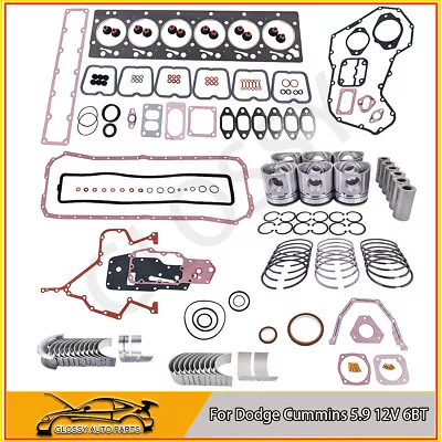 Complete Rebuild Kit Standard Bowl Piston For 1994-98 Dodge Cummins 5.9 12V 6BT • $292