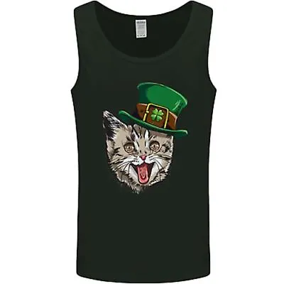 $14.79 • Buy St Patricks Day Cat Funny Irish Mens Vest Tank Top