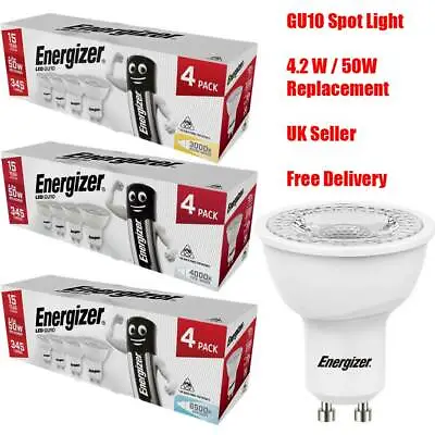 ENERGIZER GU10 LED BULBS Spot Light Lamps Warm Cool Day White Down Lights • £7.90