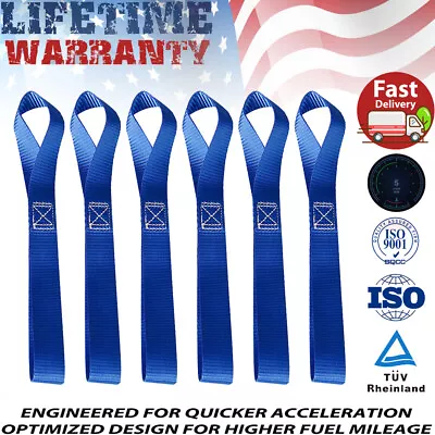 6x Soft Loop Tie Down Straps Ratchet 4500lbs For Motorcycle Dirt Bike Heavy Duty • $10.41