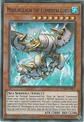 Yugioh FLOD-ENSE2 MOULINGLACIA THE ELEMENTAL LORD SUPER RARE NM • $3.75