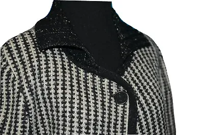 $244.99 • Buy Missoni Sz 10 Long Button Sweater Coat Black Gray Shimmer Shiny Italy Wool Blend