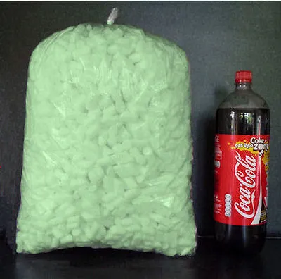 Flo-Pak Polystyrene Packing Peanuts Void Fill Protective Green Protect - 1 Cu Ft • £6.95