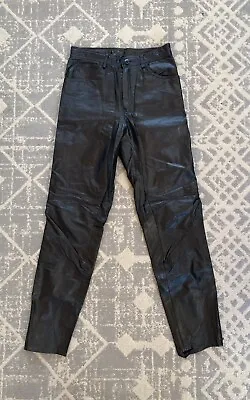Vintage 90s Michael Hoban North Beach Leather Black Pants Jeans • $78