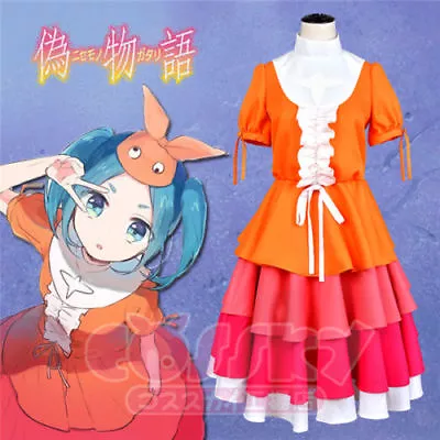 $60 • Buy Bakemonogatari Monstory Ononoki Yotsugi Orange Red Dress Cosplay Costume!COS