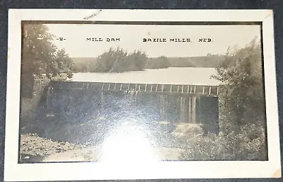 CT-401 NE Bazile Mills Mill Dam RPPC Real Photo Postcard Front View • $17.50