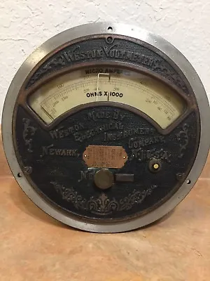 Weston Electrical Voltmeter Micro Amperes & Ohms Large Ornate Face Patent 1901 • $259