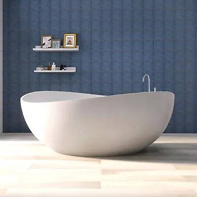 63'' Freestanding Bathtub Stone Resin Solid Surface Soaking Tub Freestanding Tub • $1699.99