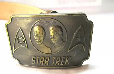 Belt Buckle STAR TREK MOVIE LOGO KIRK & SPOCK  2001 Size 22 To 24' • $9.99