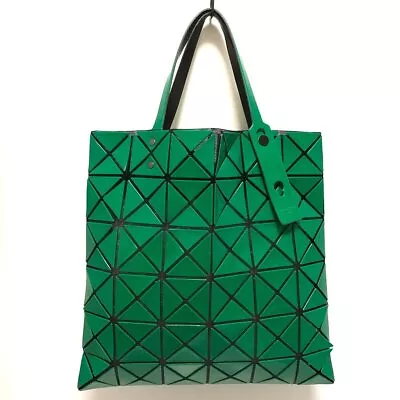 Auth BAOBAO ISSEYMIYAKE - Green Black PVC Polyester Tote Bag • $183