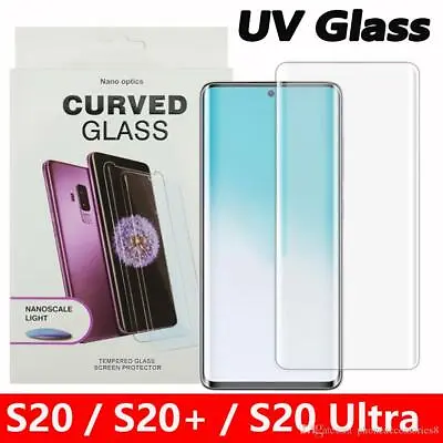 Full Glue UV Liquid Tempered Glass Screen Protector Samsung S21 S22 S23 ULTRA • £6.95