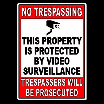 Property Protected Video Surveillance  Security Camera 5  X 7  Sign Metal MS10 • $11.66