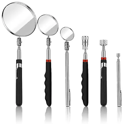 6 Pieces Telescoping Inspection Mirror Mechanic Magnet Stick Magnetic Pick Up To • $25.47