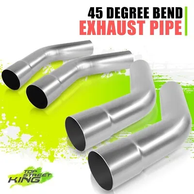 4x 2.5  Inch Mild Steel DIY Custom Mandrel Exhaust Tubing 45 Degree Bend Pipes • $53