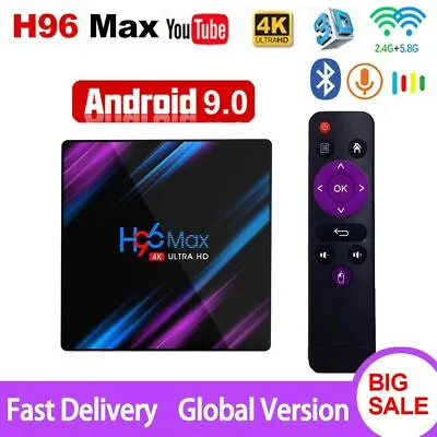 $59.99 • Buy 64 32 Bit Android Smart TV Box H96 Max Dual Quad Core BT Wifi 4G 5G Fast Player