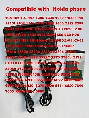 $7 • Buy BL-5C Battery + LCD Charger + Charger Cable For Nokia 1280 1208 1010 1100 111