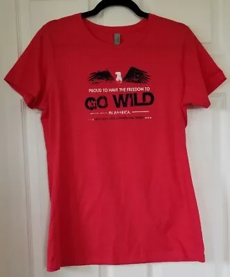 NEXT LEVEL Apparel  GO WILD IN AMERICA  Red Short Sleeve T-Shirt Juniors Size XL • $4.95