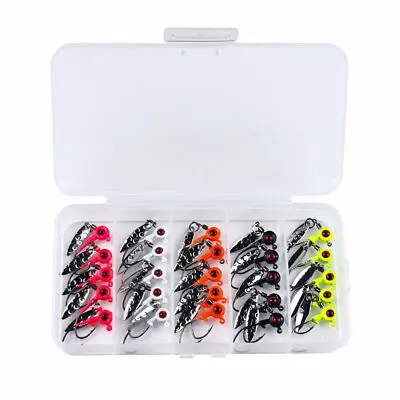 50pcs/Box Spoon Lead Jig Head Fishing Hooks Jigs Crappie Lures Bait Bass Kit USA • $13.84