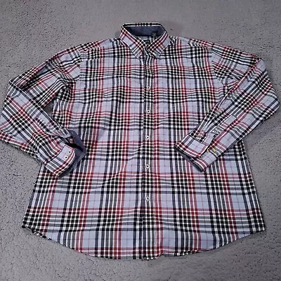 Van Heusen Mens Large Shirt Long Sleeve Multicolor Classic Fit CollarButton Up • $10.35