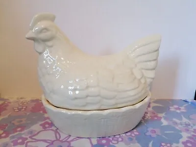 Mason Cash Cream Hen Egg Holder Country Kitchen Storage Nest Basket Chicken • £20