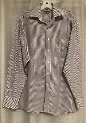 NwOt Men’s Michael Kors Spread Collar Pocket Striped Dress Shirt Sz 15.5-34/35 • $6.99