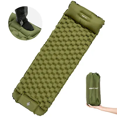 Unisex Adults Camping Mattress Sleeping Mat Air Bed Pad King Single Green&Blue • $89.98