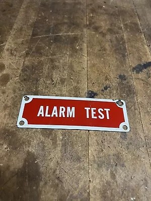 Vintage Old Rare Fire Alarm Test Metal Porcelain Enamel Warning Signal Sign USA • $59.99