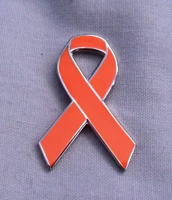 ***NEW*** Spinal Cancer Awareness Orange Ribbon Enamel  Badge / Brooch. • £2.99