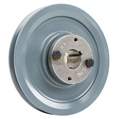 Cast Iron 5.75  Single Groove Belt B Section 5L Pulley W/ 1  Sheave Bushing • $39.95