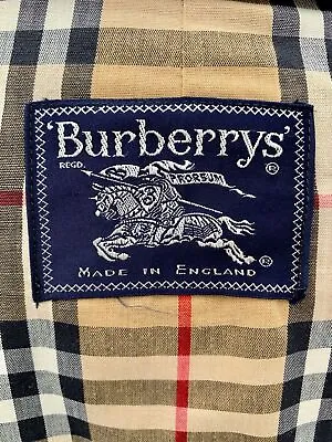 Vtg Burberry Dbl Breasted Mens 46 R Prorsum Trench Coat Haymarket Plaid • $512.23