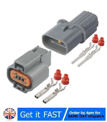 2 Pin Plug Connector Male Female Knock Sensor Lamp FOR DSM 1G 2G EVO PB625-02127 • £8.54