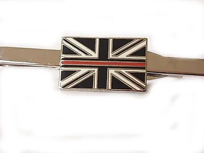 Thin Red Line Tie Clip Fire And Rescue Subdued Union Jack Slide Pin • £7.50