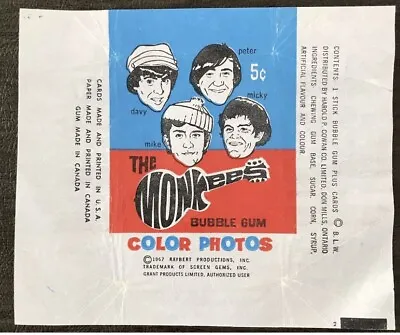 Empty Pack Wax Wrapper**1967 Donruss The Monkees *no Tears Or Rips • $79.99