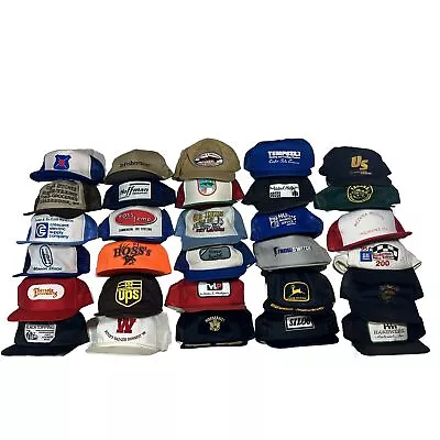 LOT OF 30: Vintage Advertising Snapback Hats Trucker Caps Adjustable • $99.99