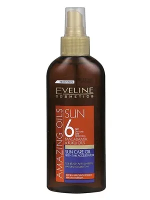 Eveline Amazing Oil Sun Care Dry Oil With Tan Accelerators Smoothes SPF6 150ML • £7.29