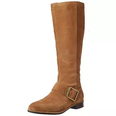 $398 Via Spiga Idola Women's Suede Riding Boots Cashew US 5.5 M - NWOB • $109.99