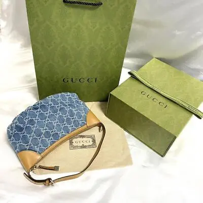 GUCCI GG Denim Mini Hand Bag Accessory Pouch Ex 240301N • $965.96