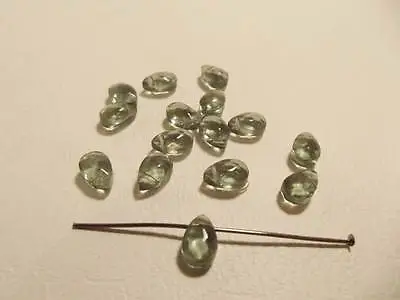 £0.99 • Buy 15 X Faceted Glass Teardrop Beads : BNPG06 Pale Sage