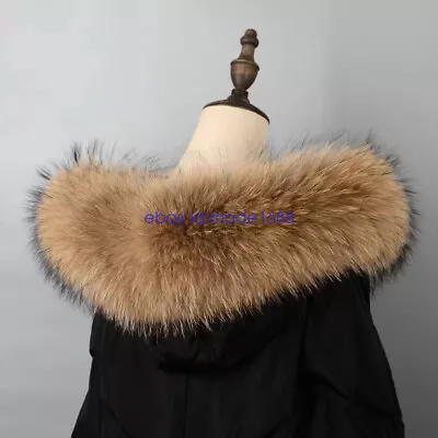 NEW Real Ussuri Raccoon Fur Collar Scarf Trim For DIY  Jacket Collar Cap Collar • $35.99