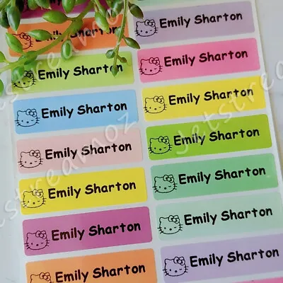 $6.50 • Buy 36 Mixed Color Personalised Name Label Stickers School Book Vinyl 46x13mm