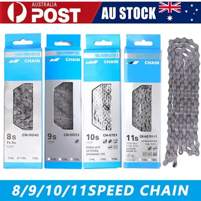 For Shimano 6/7/8/9/10/11 Speed Chain HG54/95/701 Deore MTB Road Bike 116 Link • $18.99