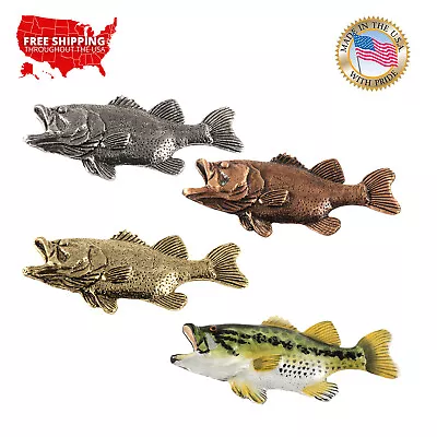 Pewter Largemouth Bass Fish Premium Lapel Pin Or Refrigerator Magnet F082PR • $19.99